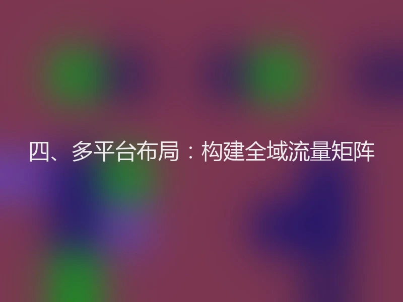 四、多平台布局：构建全域流量矩阵
