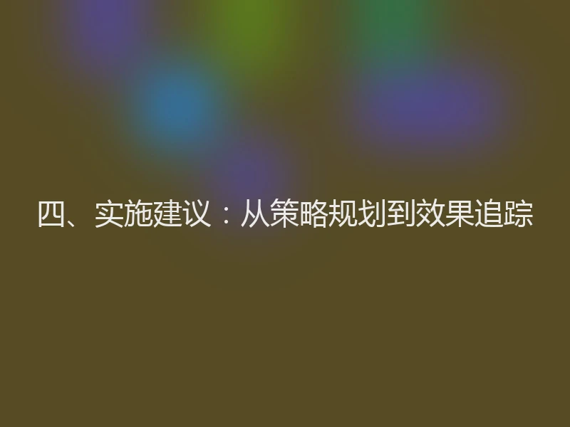 四、实施建议：从策略规划到效果追踪