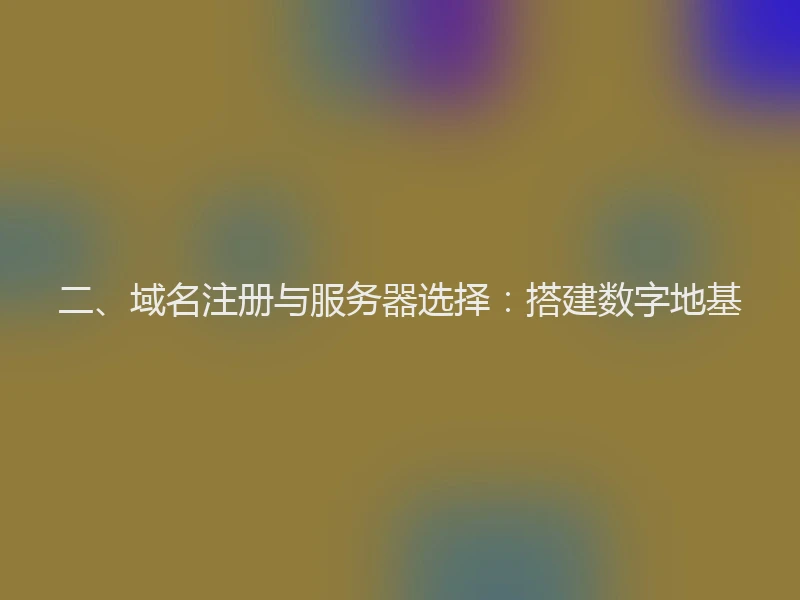 二、域名注册与服务器选择：搭建数字地基