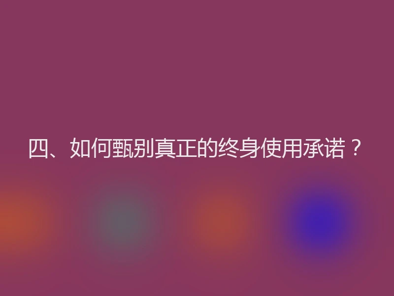 四、如何甄别真正的终身使用承诺？