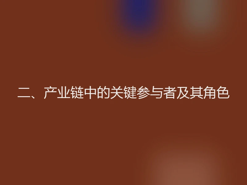二、产业链中的关键参与者及其角色