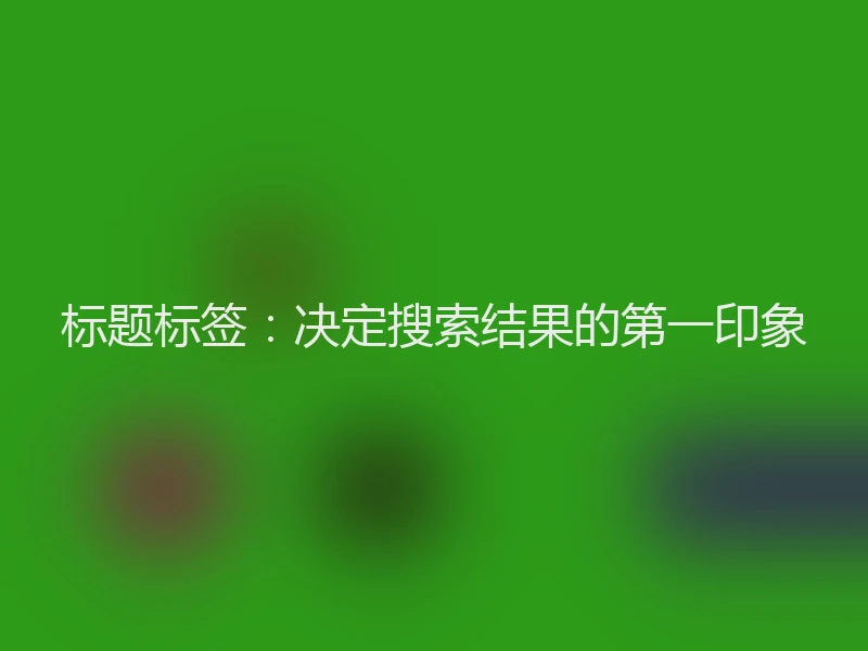 标题标签：决定搜索结果的第一印象