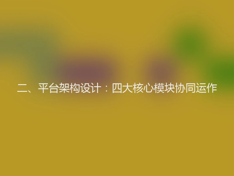 二、平台架构设计：四大核心模块协同运作