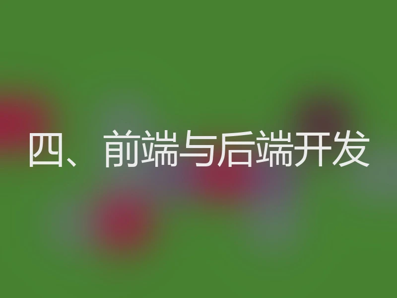 四、前端与后端开发