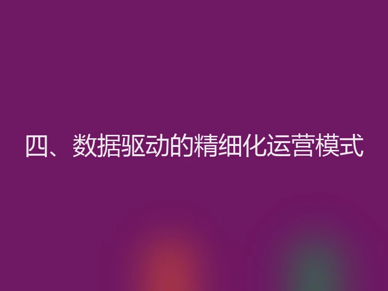 四、数据驱动的精细化运营模式