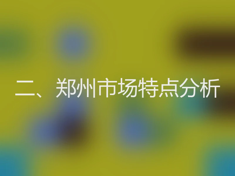 二、郑州市场特点分析
