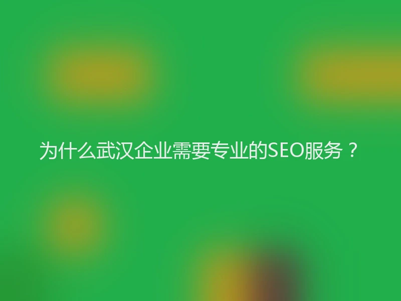 为什么武汉企业需要专业的SEO服务？