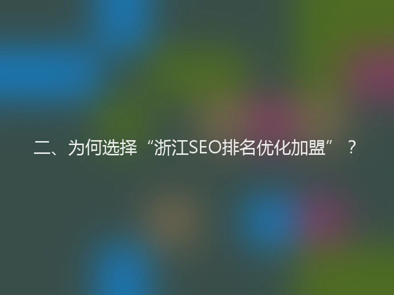二、为何选择“浙江SEO排名优化加盟”？