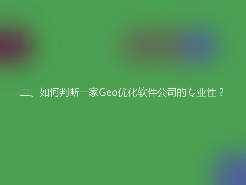 二、如何判断一家Geo优化软件公司的专业性？