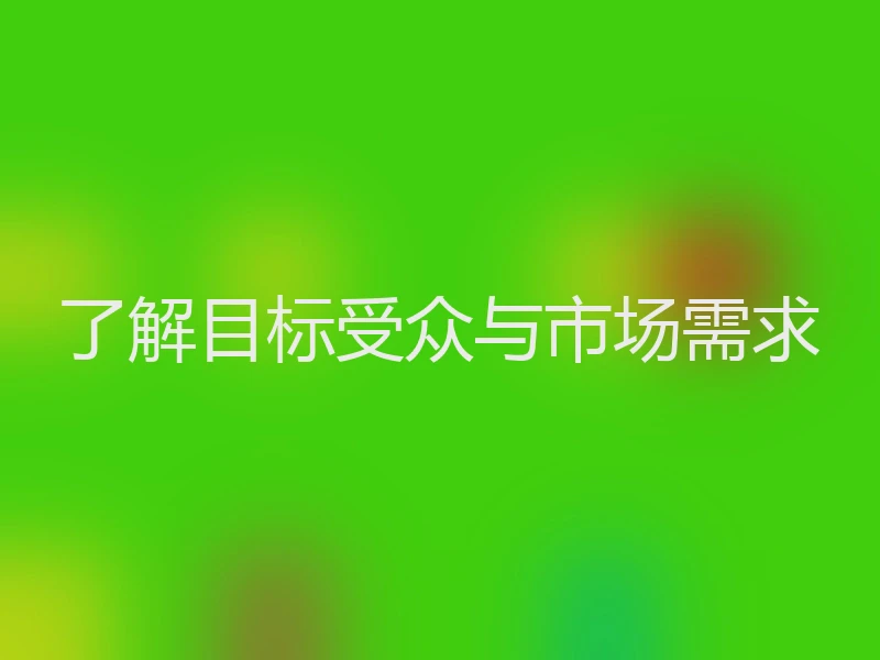了解目标受众与市场需求