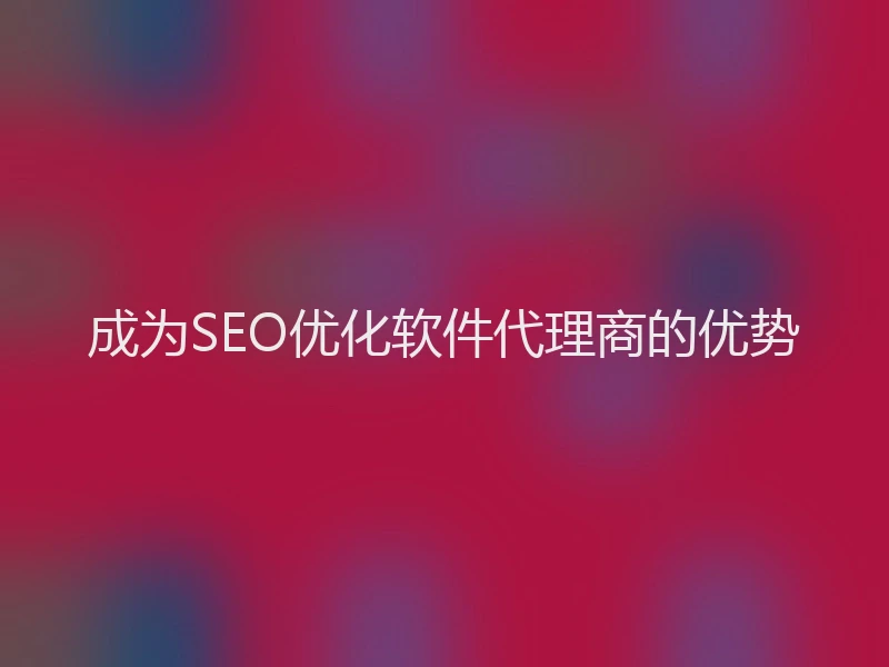 成为SEO优化软件代理商的优势