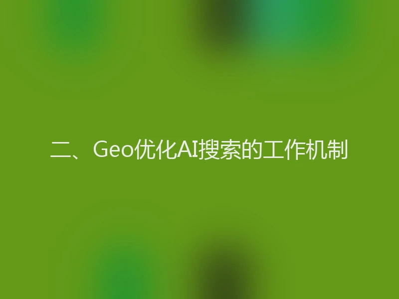 二、Geo优化AI搜索的工作机制