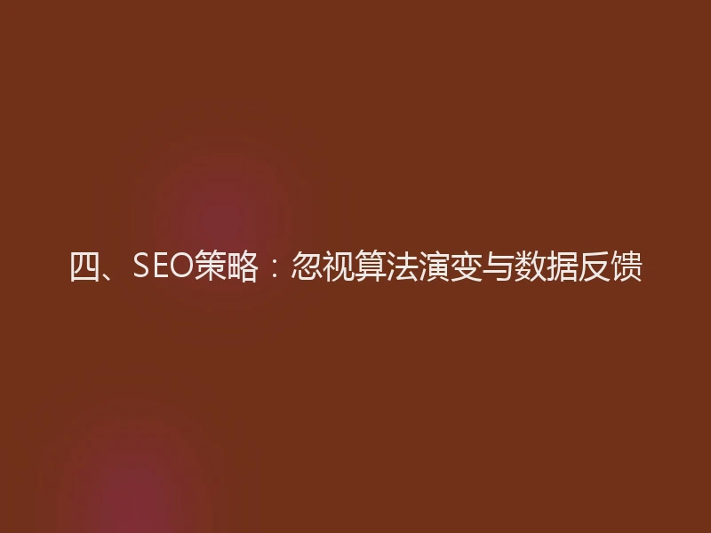 四、SEO策略：忽视算法演变与数据反馈