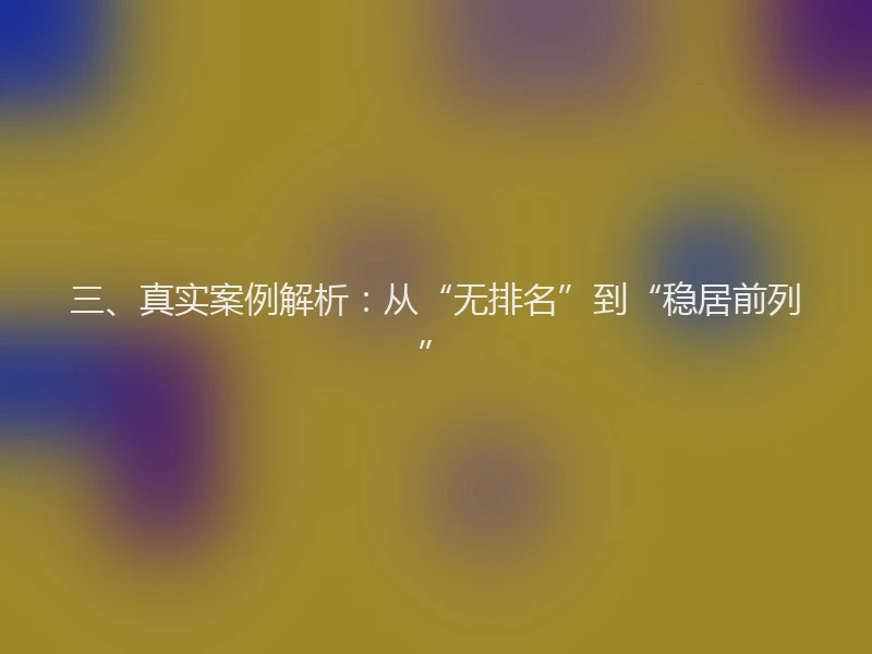 三、真实案例解析:从“无排名”到“稳居前列”