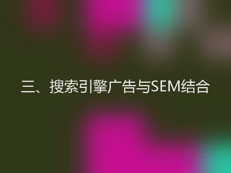 三、搜索引擎广告与SEM结合