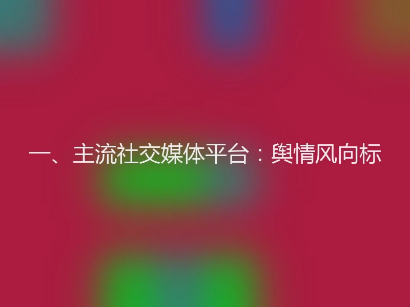 一、主流社交媒体平台：舆情风向标