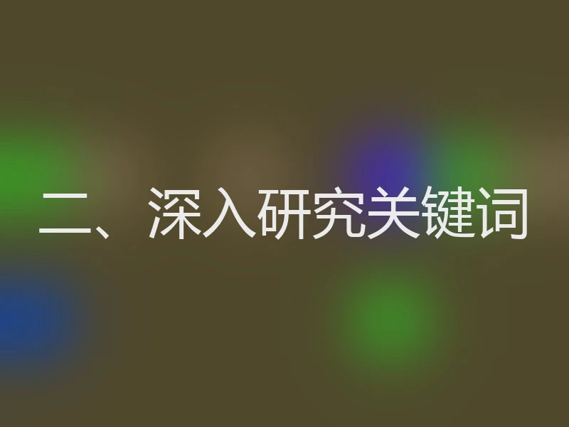二、深入研究关键词