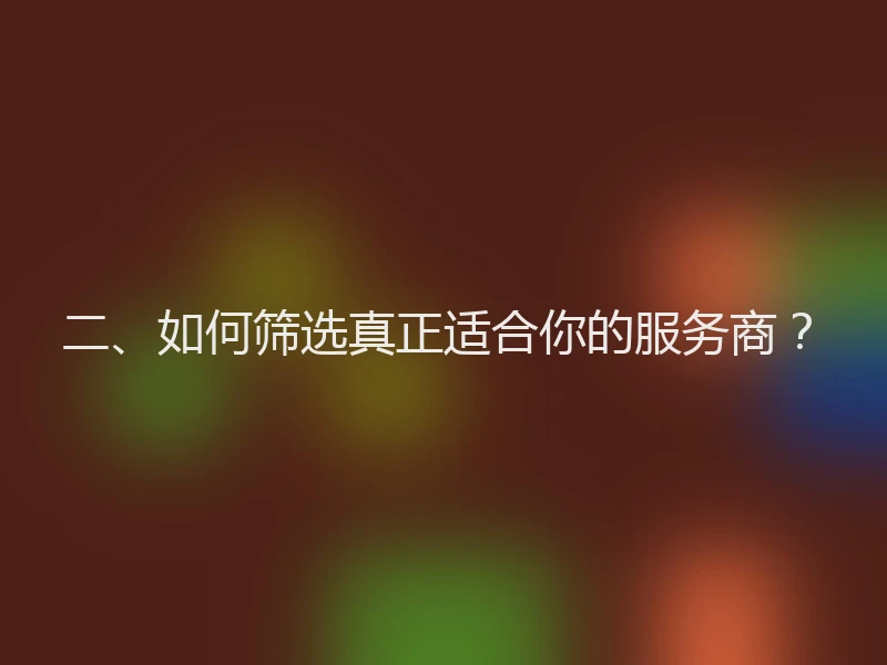 二、如何筛选真正适合你的服务商?