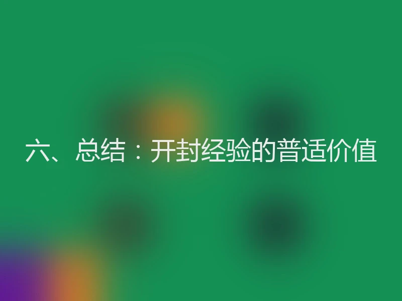 六、总结：开封经验的普适价值