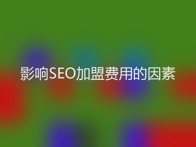 影响SEO加盟费用的因素