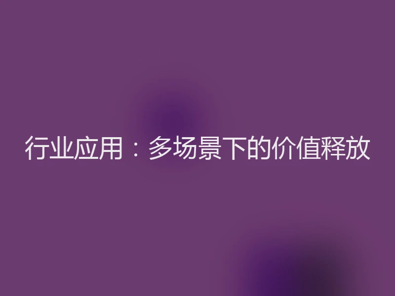 行业应用：多场景下的价值释放