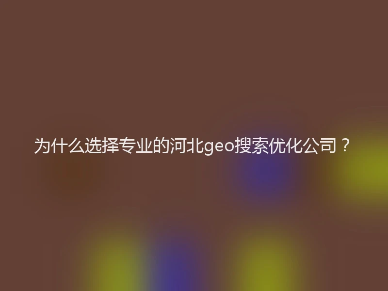 为什么选择专业的河北geo搜索优化公司？