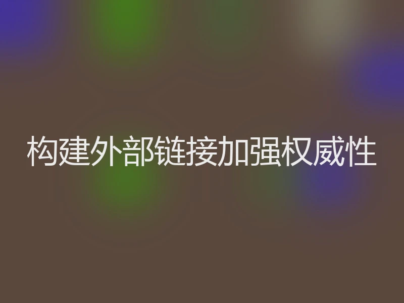 构建外部链接加强权威性