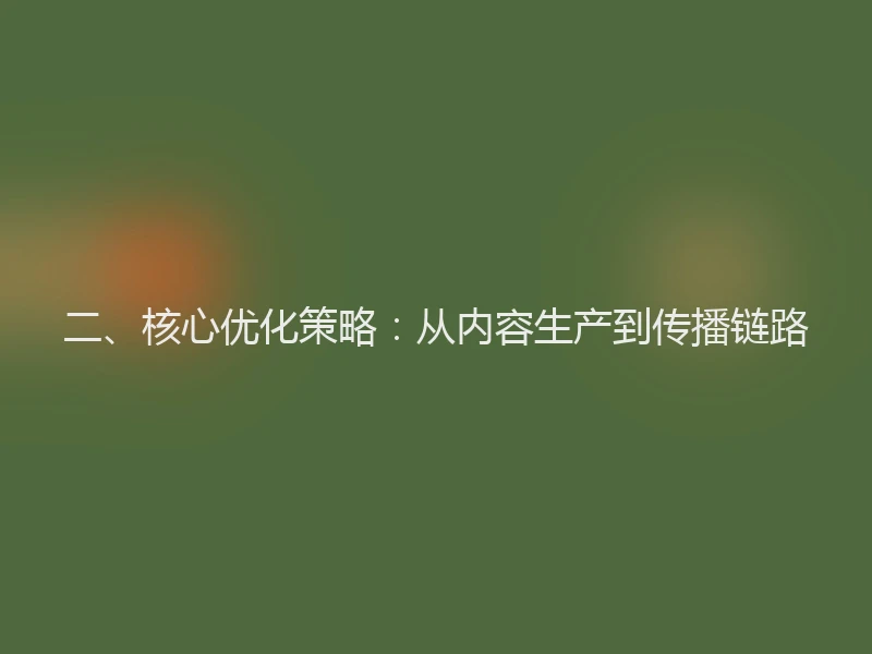 二、核心优化策略：从内容生产到传播链路