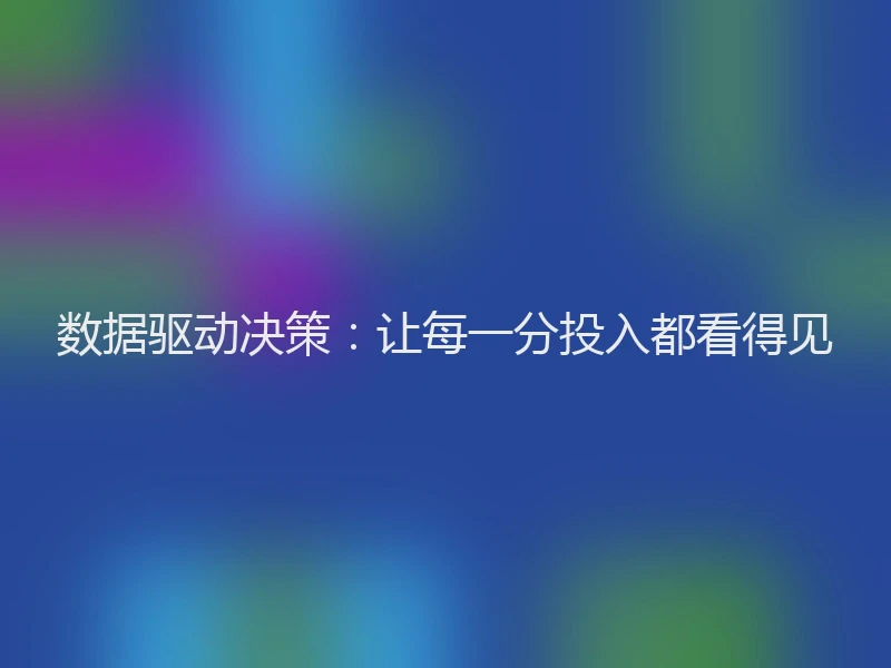 数据驱动决策：让每一分投入都看得见