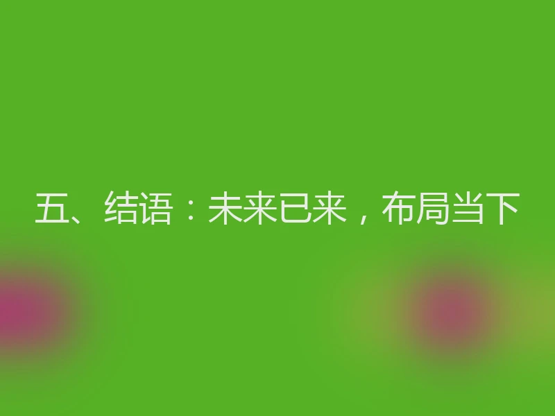 五、结语：未来已来，布局当下