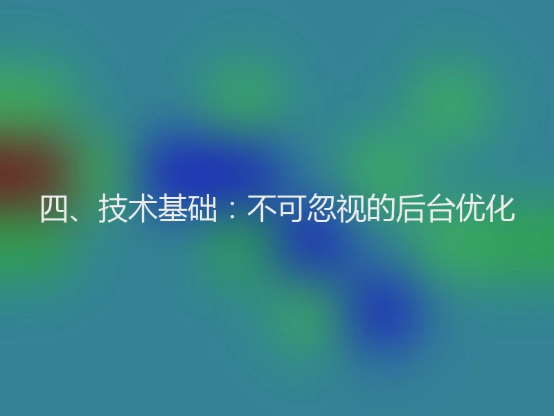 四、技术基础：不可忽视的后台优化