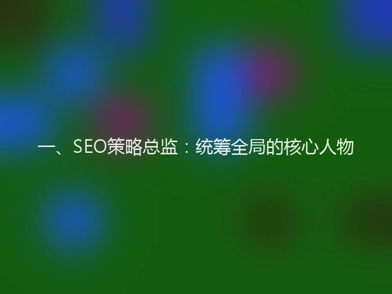 一、SEO策略总监：统筹全局的核心人物