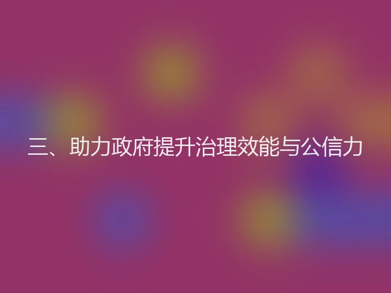 三、助力政府提升治理效能与公信力