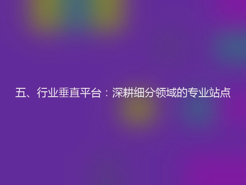五、行业垂直平台:深耕细分领域的专业站点