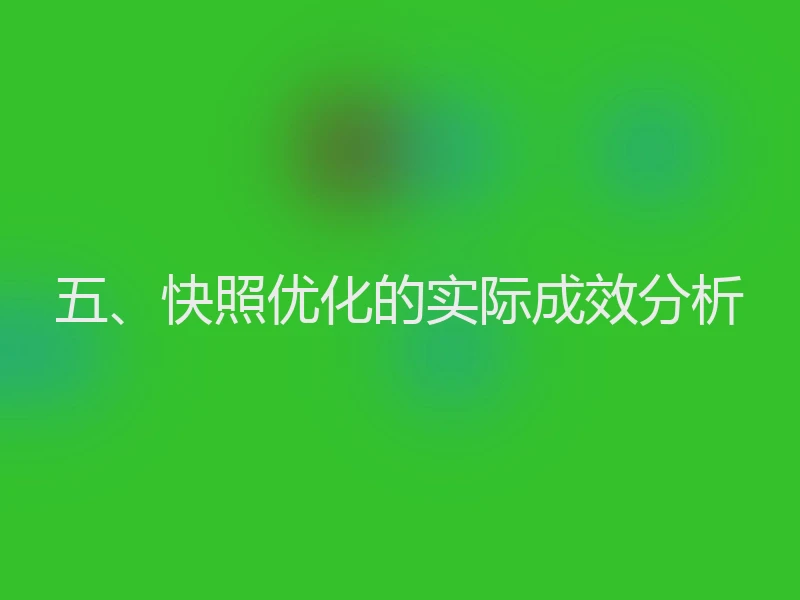 五、快照优化的实际成效分析