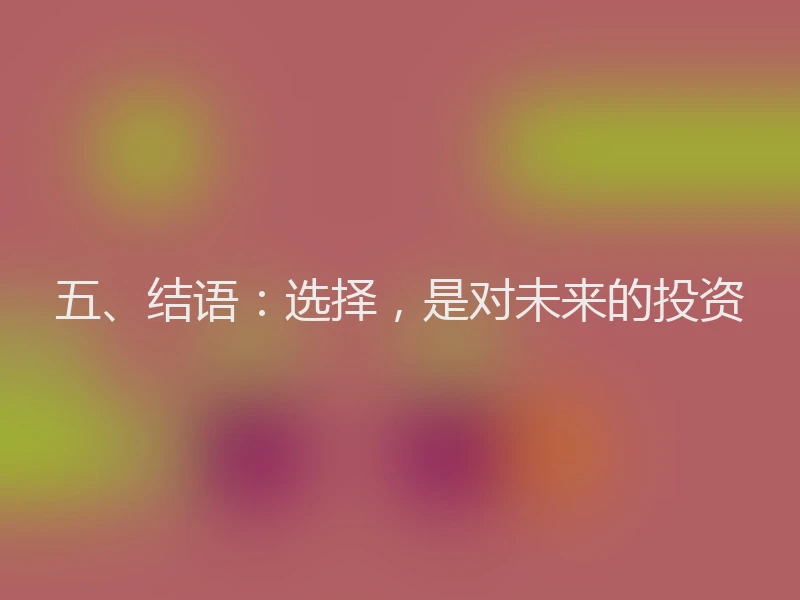 五、结语：选择，是对未来的投资