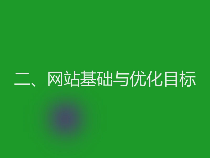 二、网站基础与优化目标