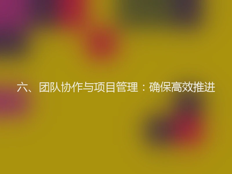 六、团队协作与项目管理：确保高效推进