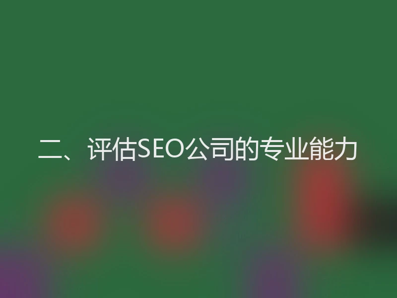 二、评估SEO公司的专业能力