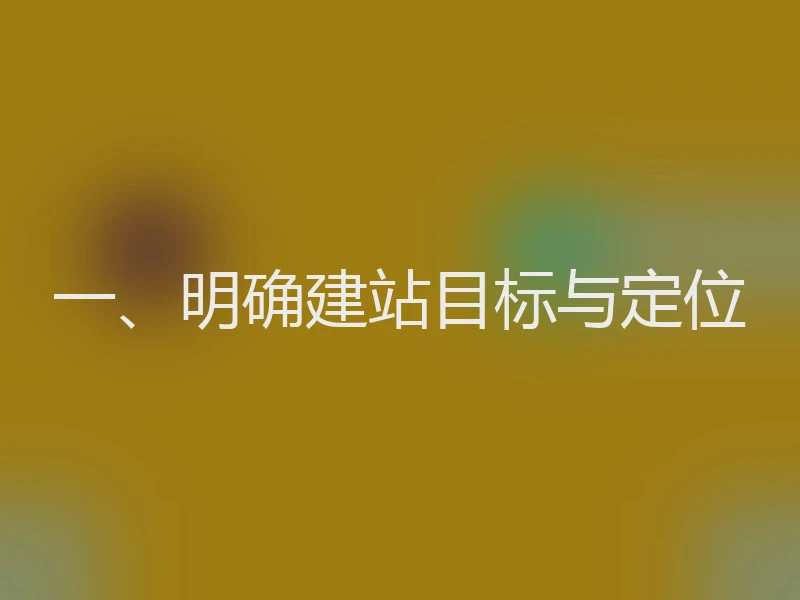 一、明确建站目标与定位