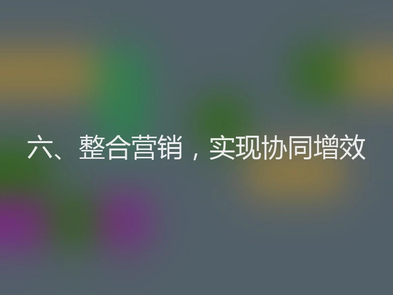 六、整合营销，实现协同增效