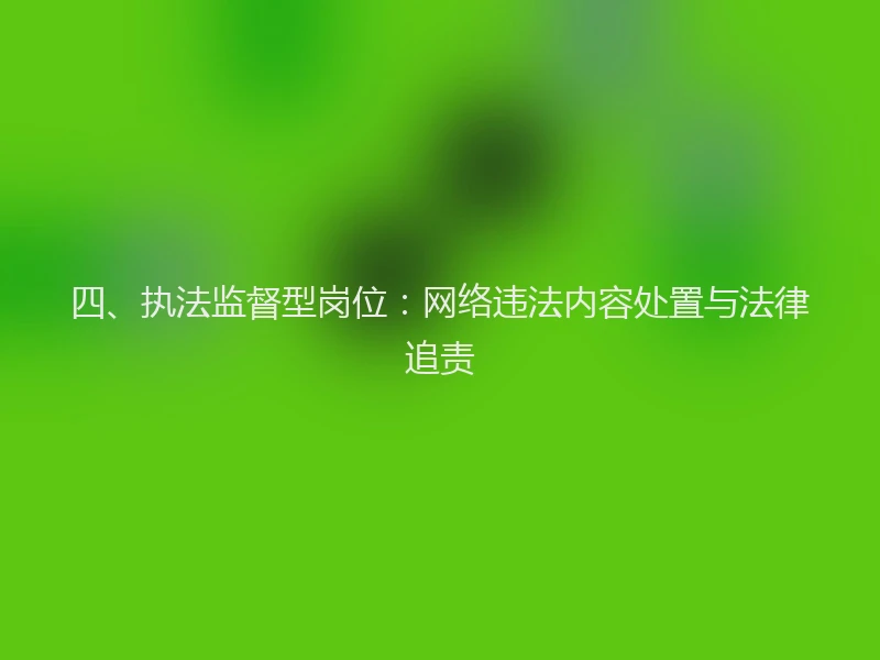 四、执法监督型岗位：网络违法内容处置与法律追责