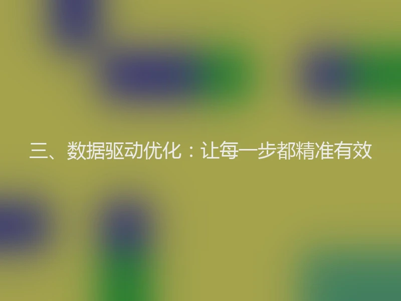 三、数据驱动优化：让每一步都精准有效