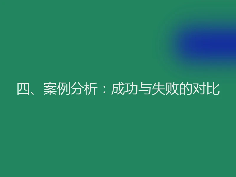 四、案例分析：成功与失败的对比