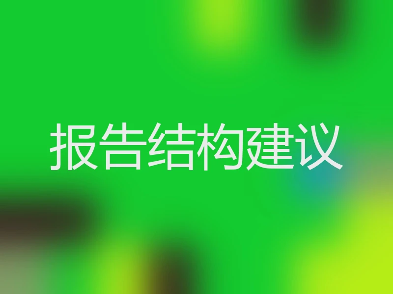 报告结构建议