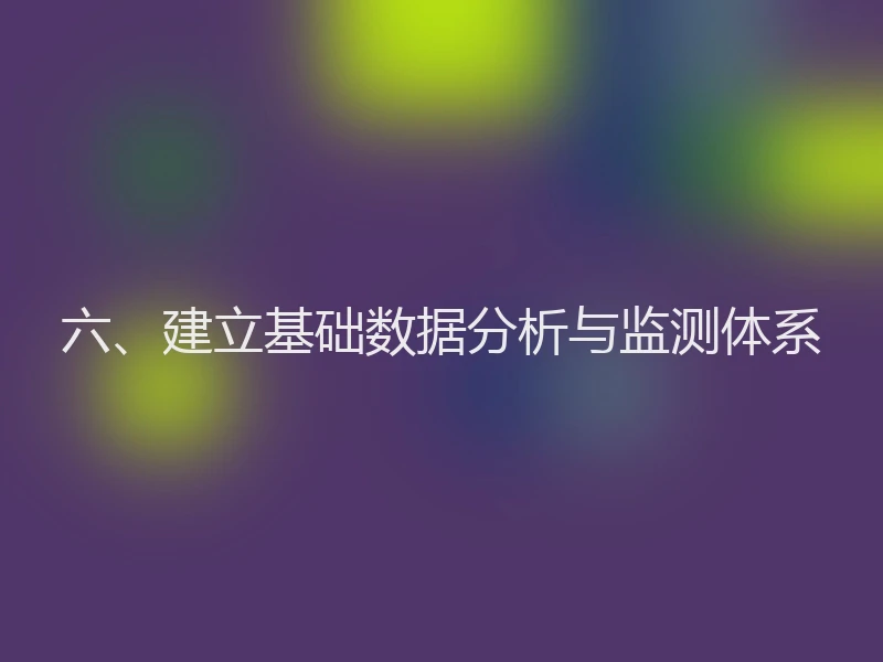 六、建立基础数据分析与监测体系