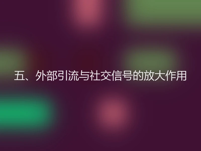 五、外部引流与社交信号的放大作用