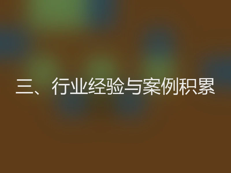 三、行业经验与案例积累