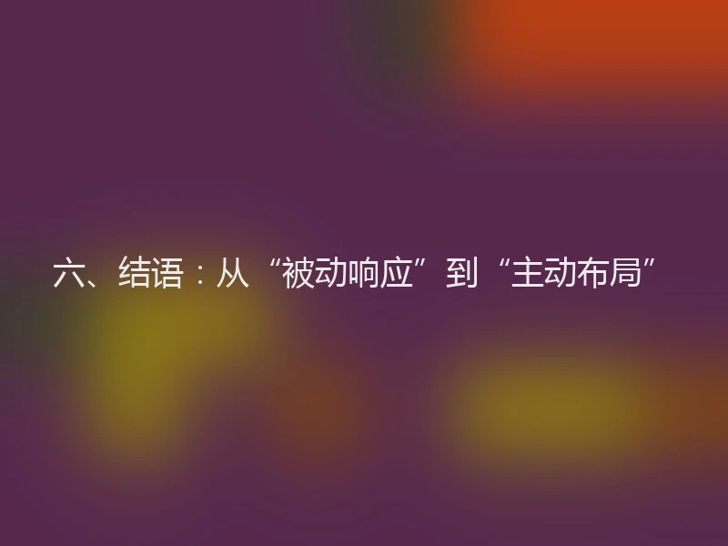 六、结语：从“被动响应”到“主动布局”