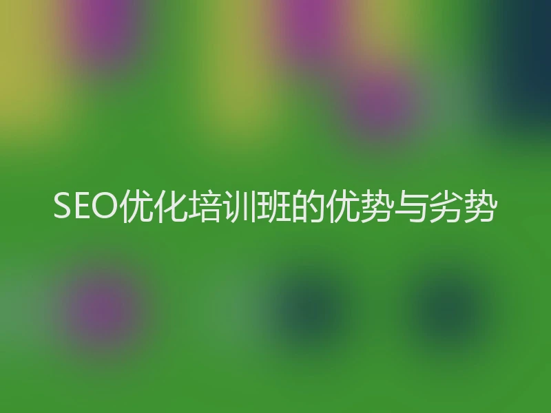 SEO优化培训班的优势与劣势